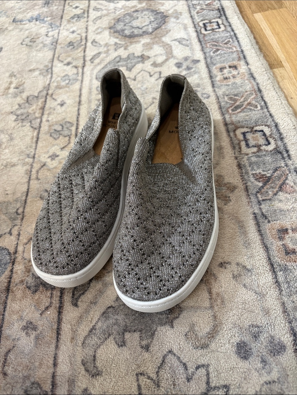 White Mountain Gray Knit Slip-On Sneakers